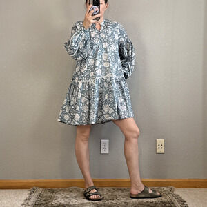 Marea Womens Elizabeth Mini Dress Size XS/S Boho Flowy Floral Cotton Lightweight